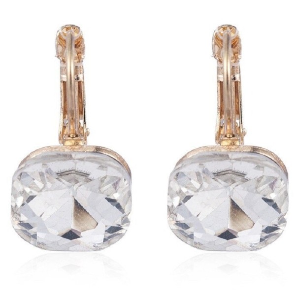 Pendientes colgantes de mujer con cristal G538 blanco
