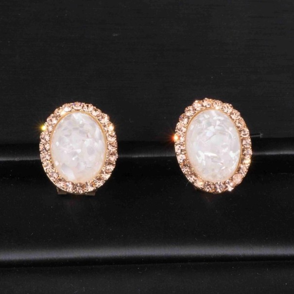 Pendientes colgantes de mujer con cristal G879 blanco
