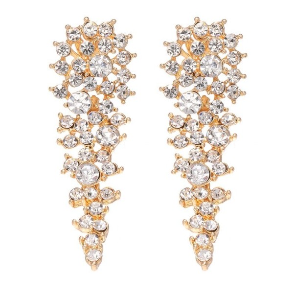 Pendientes colgantes de mujer con cristales G1209 dorado