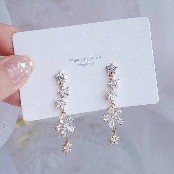 Pendientes colgantes de mujer con flores G1494 1