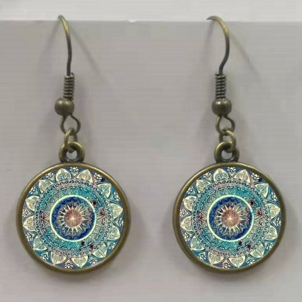 Pendientes colgantes de mujer con mandala bronce 4