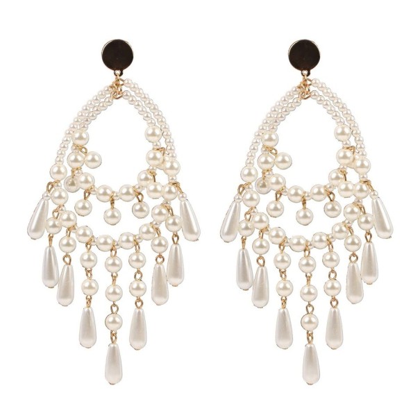 Pendientes colgantes de mujer con perlas G1300 1