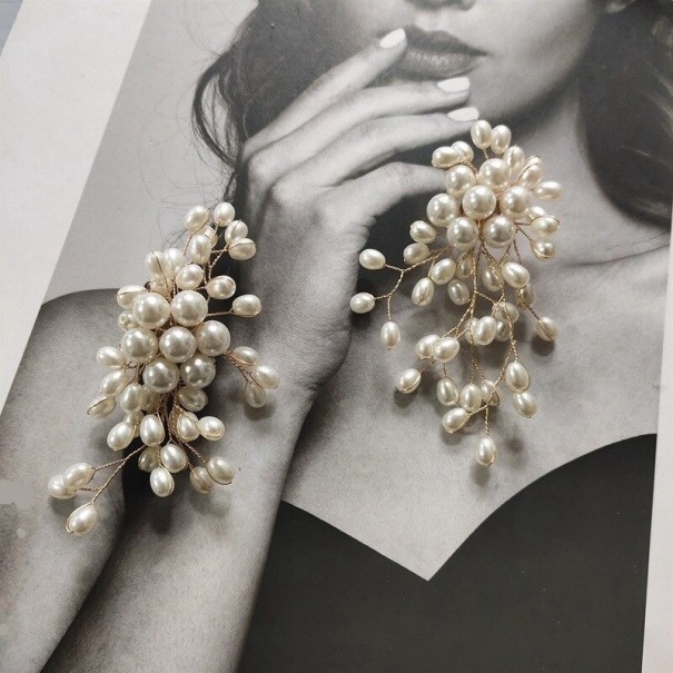 Pendientes colgantes de mujer con perlas G759 1