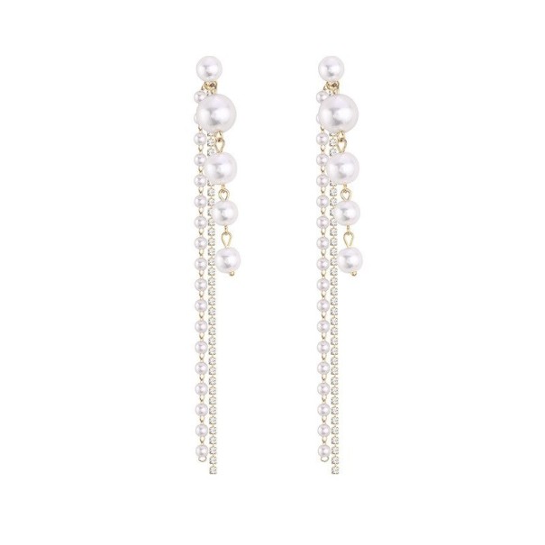 Pendientes colgantes de mujer con perlas G981 1