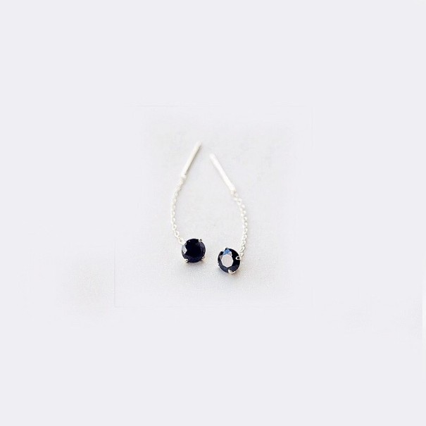 Pendientes colgantes de mujer con piedra R80 negro