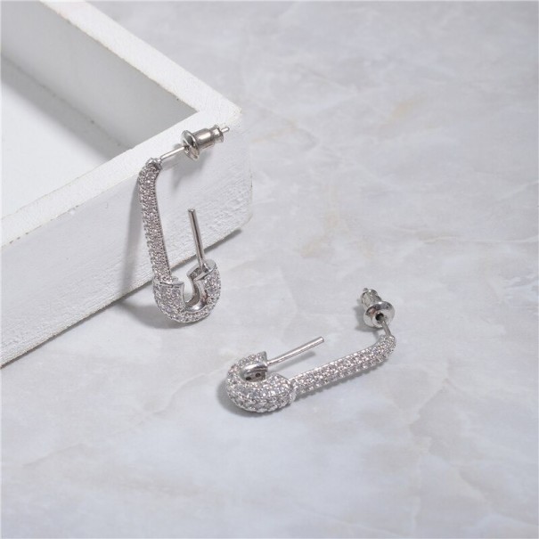Pendientes colgantes de mujer con piedras H847 plateado