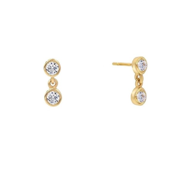 Pendientes colgantes de mujer con piedras R89 dorado 1
