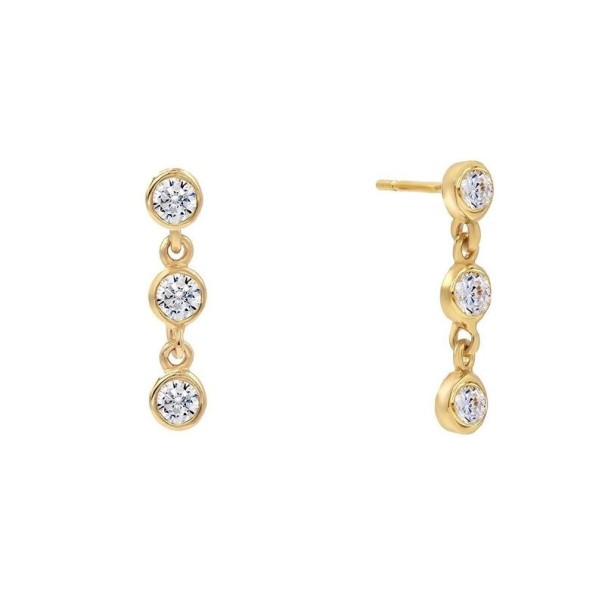 Pendientes colgantes de mujer con piedras R89 dorado 2