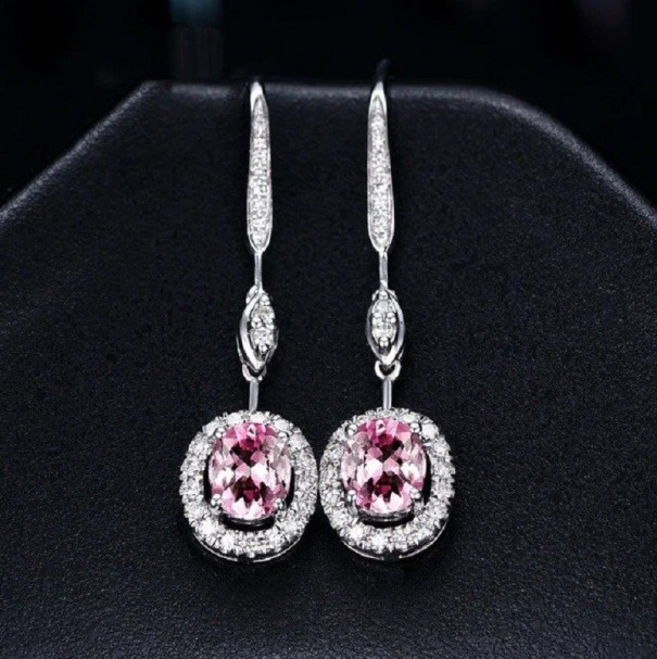 Pendientes colgantes de mujer con turmalina 20
