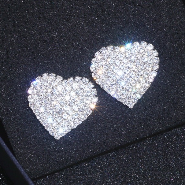 Pendientes colgantes de mujer en forma de corazón con circonitas G492 1