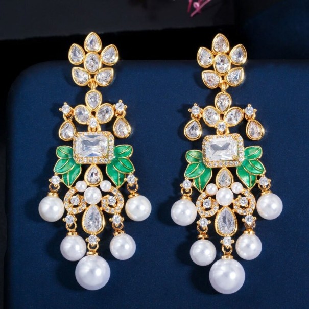 Pendientes colgantes de mujer G1003 blanco