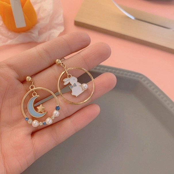 Pendientes colgantes de mujer G1022 azul claro 2