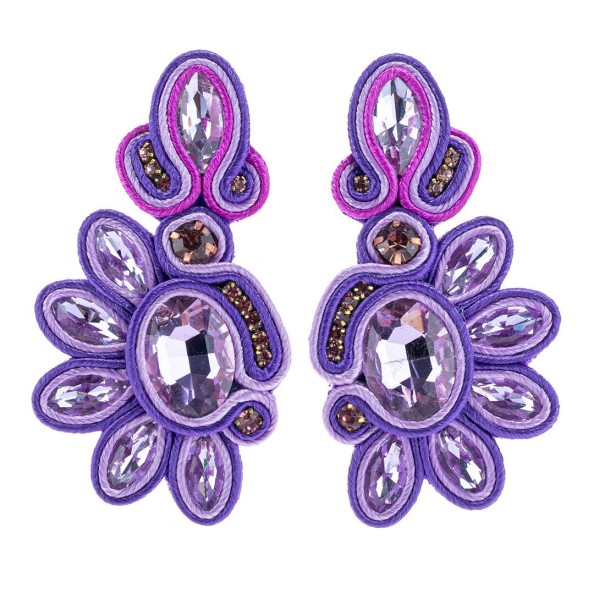 Pendientes colgantes de mujer G1071 morado