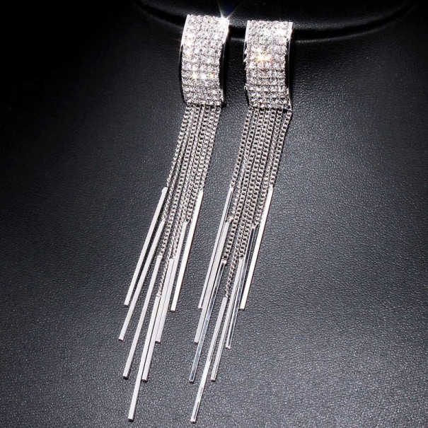 Pendientes colgantes de mujer G1099 plateado