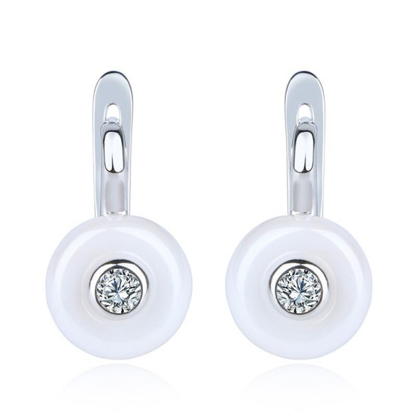 Pendientes colgantes de mujer G1102 blanco 1