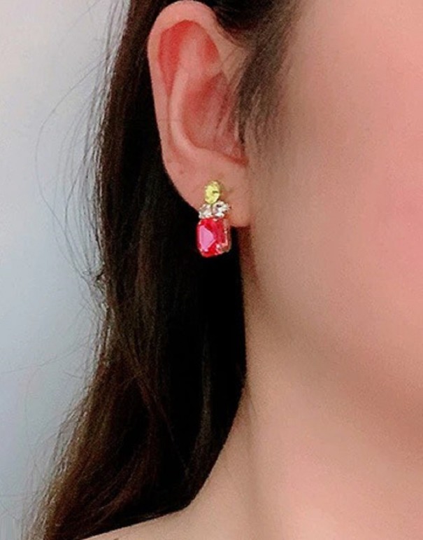 Pendientes colgantes de mujer G1198 rosa