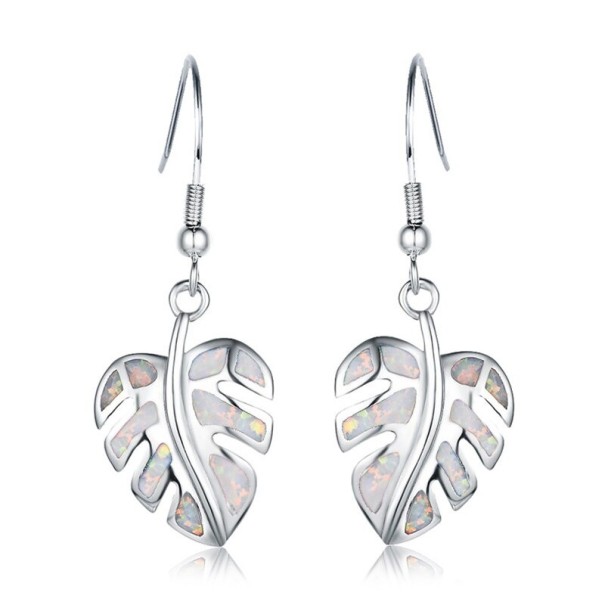 Pendientes colgantes de mujer G1504 blanco