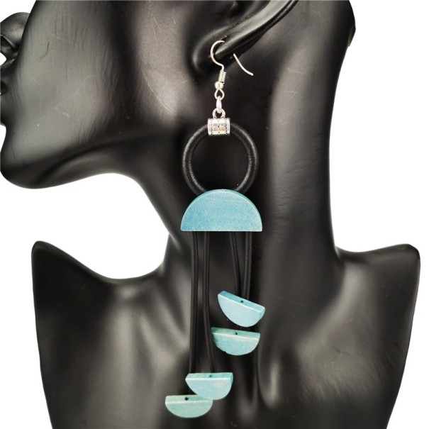 Pendientes colgantes de mujer G379 azul claro