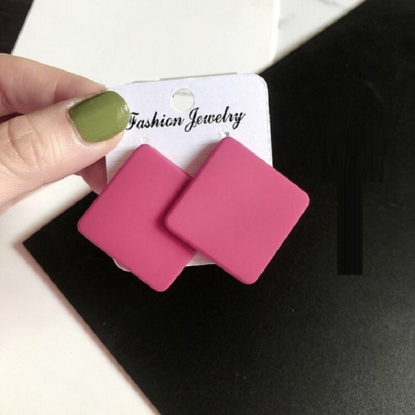 Pendientes colgantes de mujer G389 rosa oscuro 1