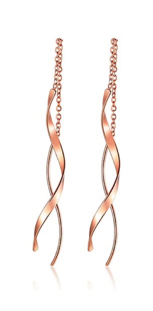 Pendientes colgantes de mujer G637 rosa viejo