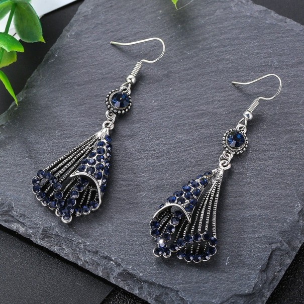 Pendientes colgantes de mujer G738 azul oscuro