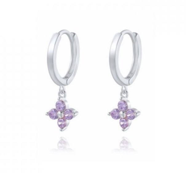 Pendientes colgantes de mujer H748 plateado 3