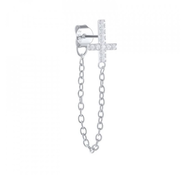 Pendientes colgantes de mujer plateado 16