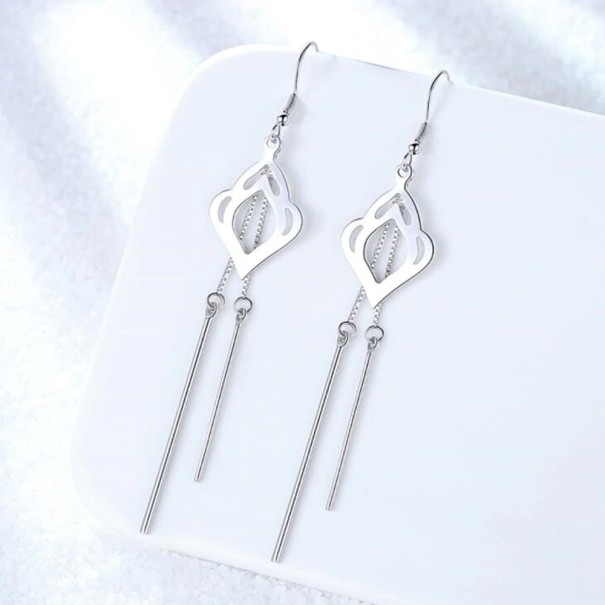 Pendientes colgantes de mujer R101 plateado 3