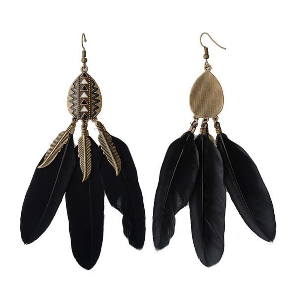 Pendientes colgantes de plumas para mujer G1255 7