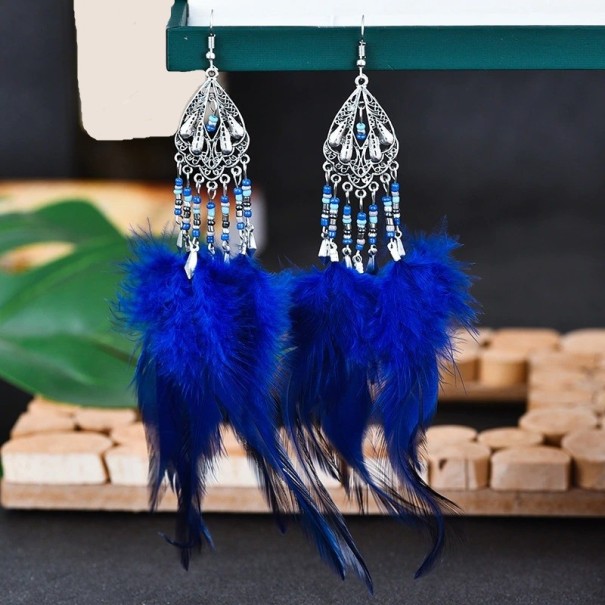 Pendientes colgantes de plumas para mujer G642 15