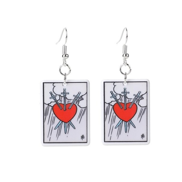 Pendientes colgantes de tarjeta para mujer 7