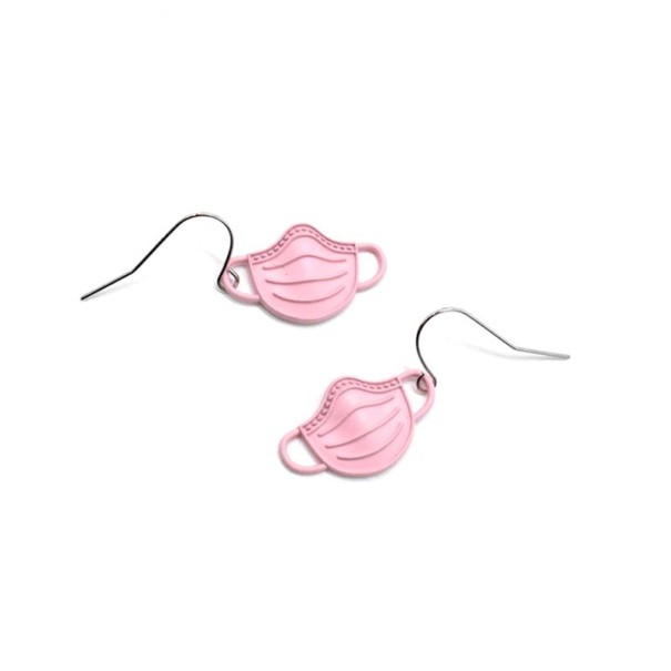 Pendientes colgantes de velo para mujer rosa