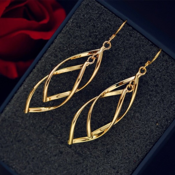 Pendientes colgantes entrelazados para mujer R74 dorado