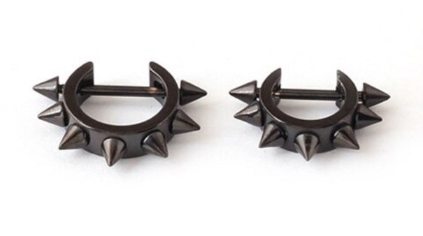 Pendientes colgantes G2542 negro 8 mm