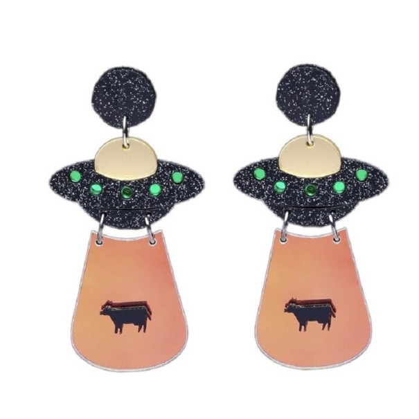 Pendientes colgantes OVNI para mujer 1