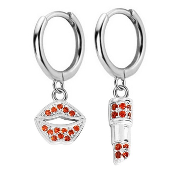 Pendientes de aro con colgante para mujer A1698 plateado 11