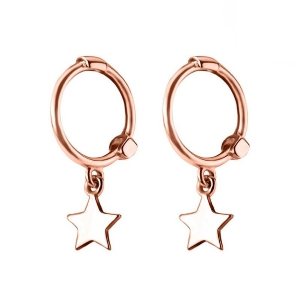 Pendientes de aro con colgante para mujer R30 rosa viejo 1
