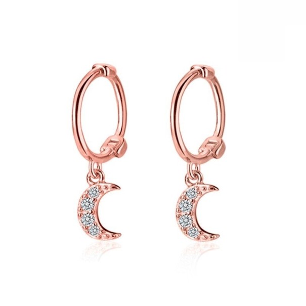Pendientes de aro con colgante para mujer R30 rosa viejo 6
