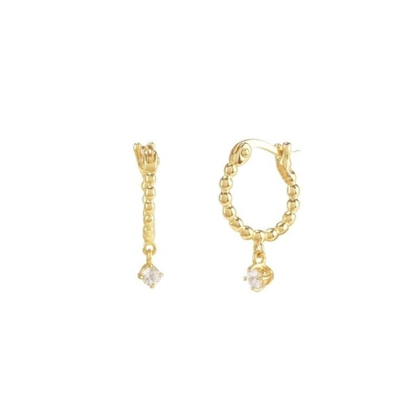 Pendientes de aro con colgante para mujer R79 dorado 1