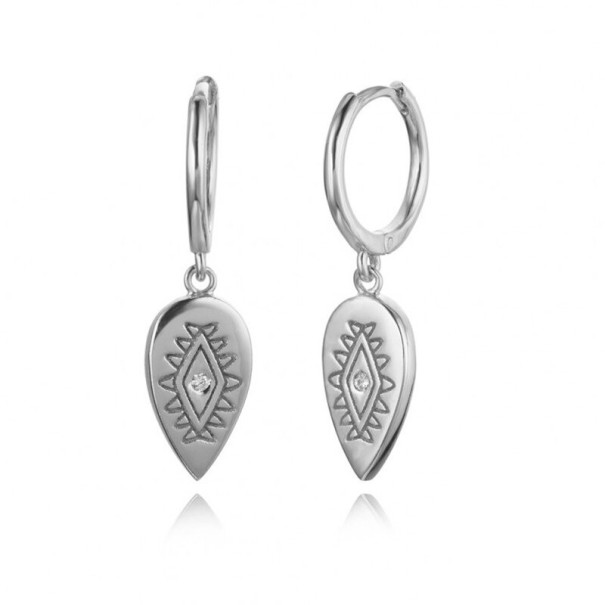 Pendientes de aro con ojo para mujer R27 plateado 1