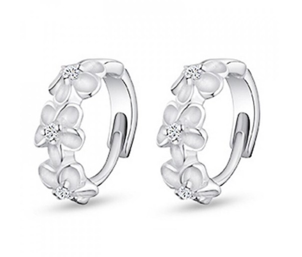 Pendientes de aro de mujer con flores 2