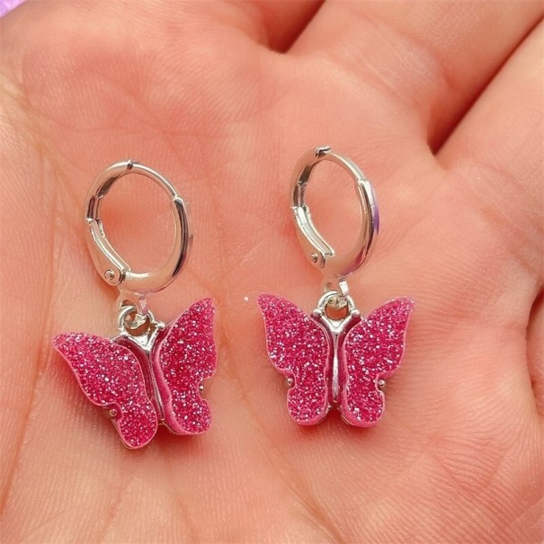 Pendientes de aro de mujer con mariposa C1097 33