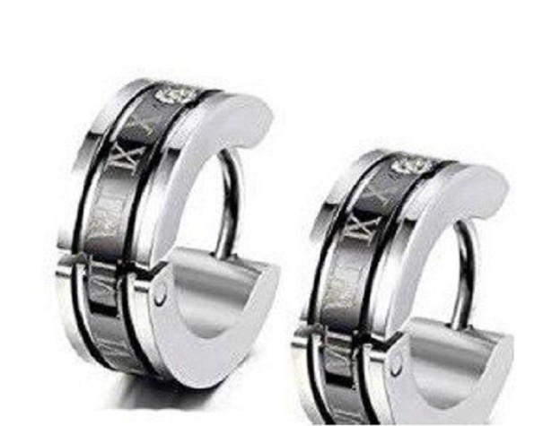 Pendientes de aro G2563 negro