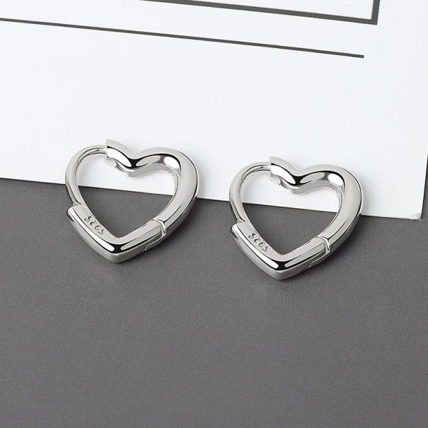 Pendientes de aro mujer corazón G127 plateado