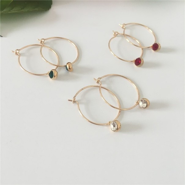 Pendientes de aro para mujer con circonitas 3 pares 1