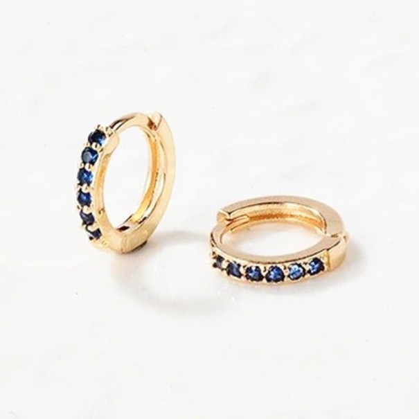 Pendientes de aro para mujer con circonitas G296 dorado 2