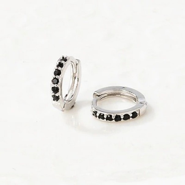 Pendientes de aro para mujer con circonitas G296 plateado 1