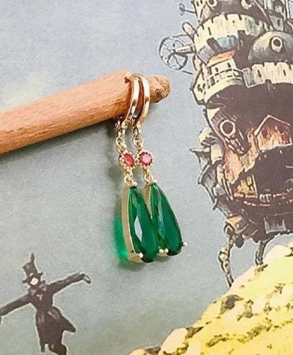 Pendientes de aro para mujer con colgante G1314 1