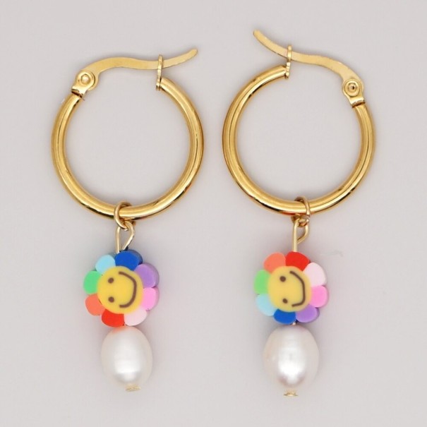 Pendientes de aro para mujer con colgante G192 4
