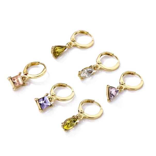 Pendientes de aro para mujer con colgante G684 6 uds.